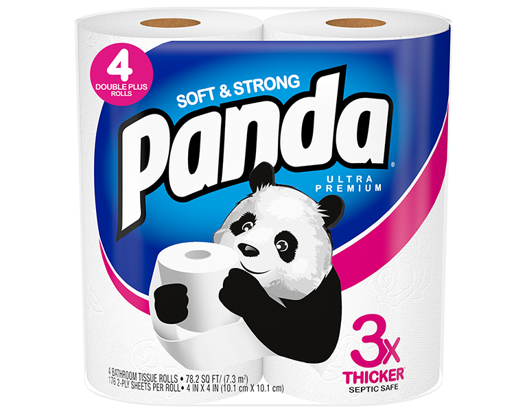 Panda Ultra Premium Toilet Paper 4 double plus rolls